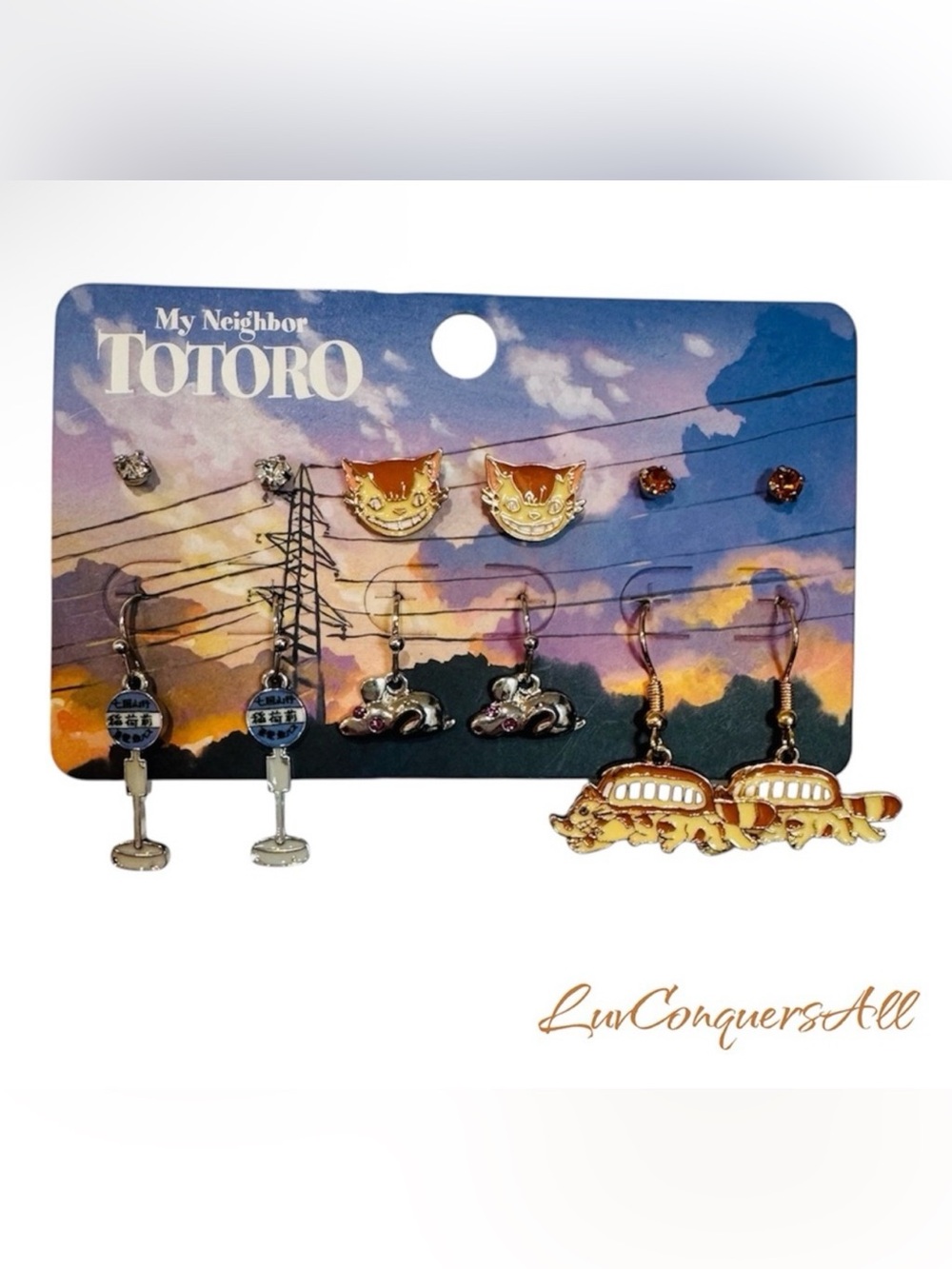 Studio Ghibli My Neighbor Totoro Cat Bus Earring Set